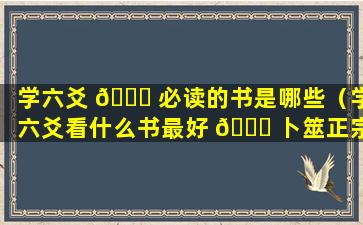 学六爻 🐕 必读的书是哪些（学六爻看什么书最好 🐈 卜筮正宗）